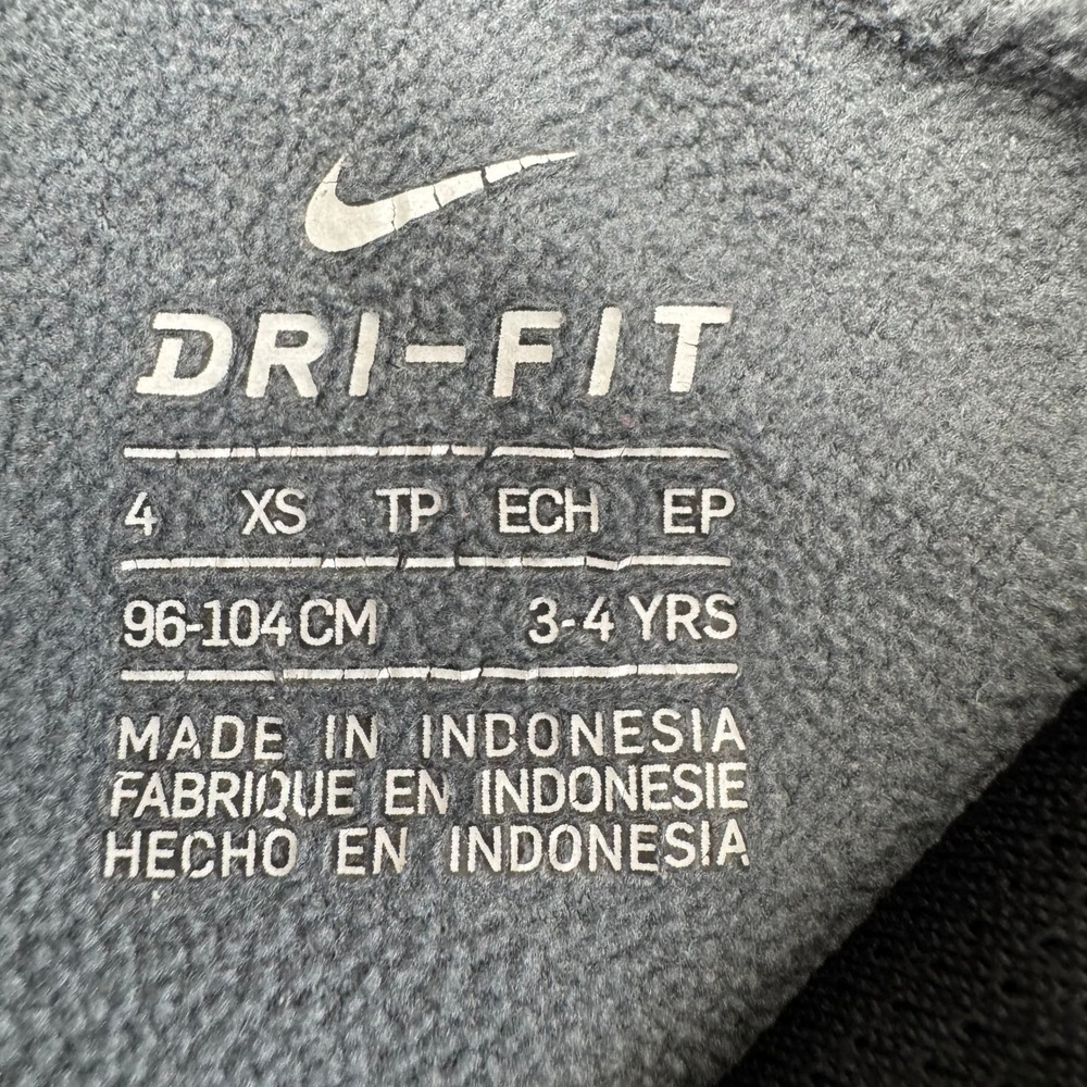Nike Boys Dri-FIT Hoodie Grey Black Geometric Graphic Print Fleece Size 4 XS - Picture 5 of 12